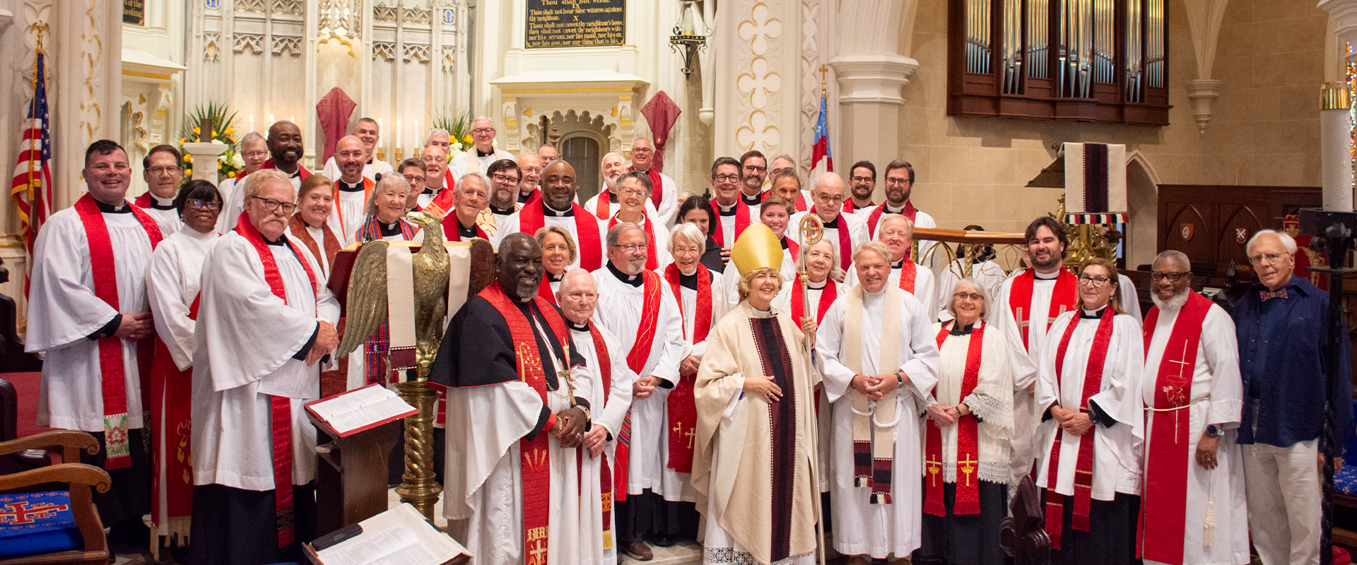 Clergy of the Episcopal Diocese of South Carolina at the 2025 Renewal of Vows at Grace Church Cathedral in Charleston