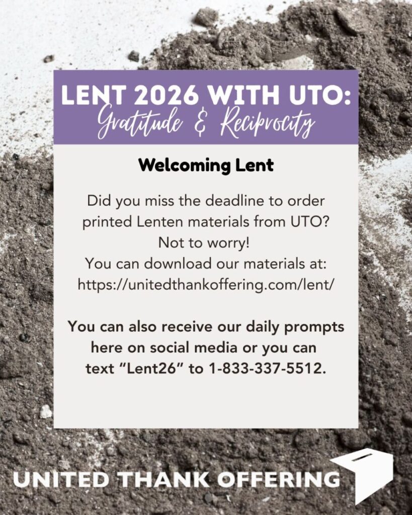 United Thank Offering Lenten Resources grounded in Gratitude and Reciprocity