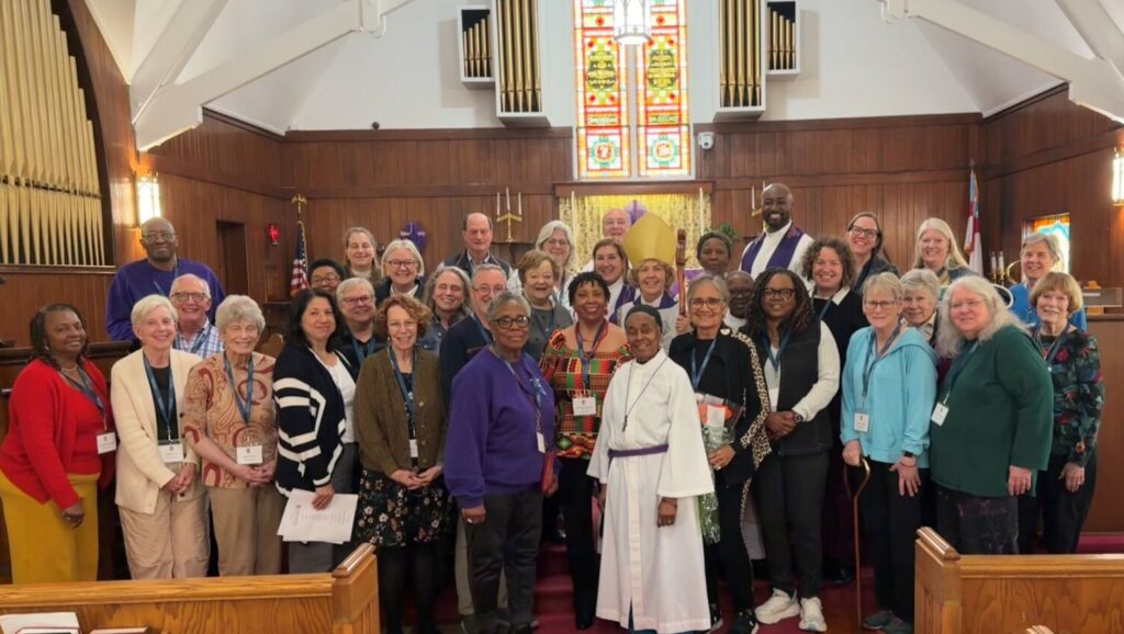Participants and leaders of the diocesan session of Sacred Ground at the historic Calvary Episcopal Church in Charleston