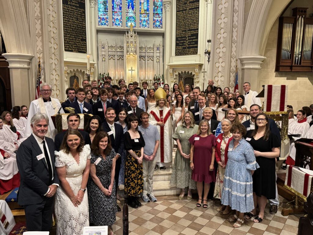 Bishop Ruth Woodliff-Stanley stands with those received and confirmed at Grace Church Cathedral in Charleston on May 3, 2026