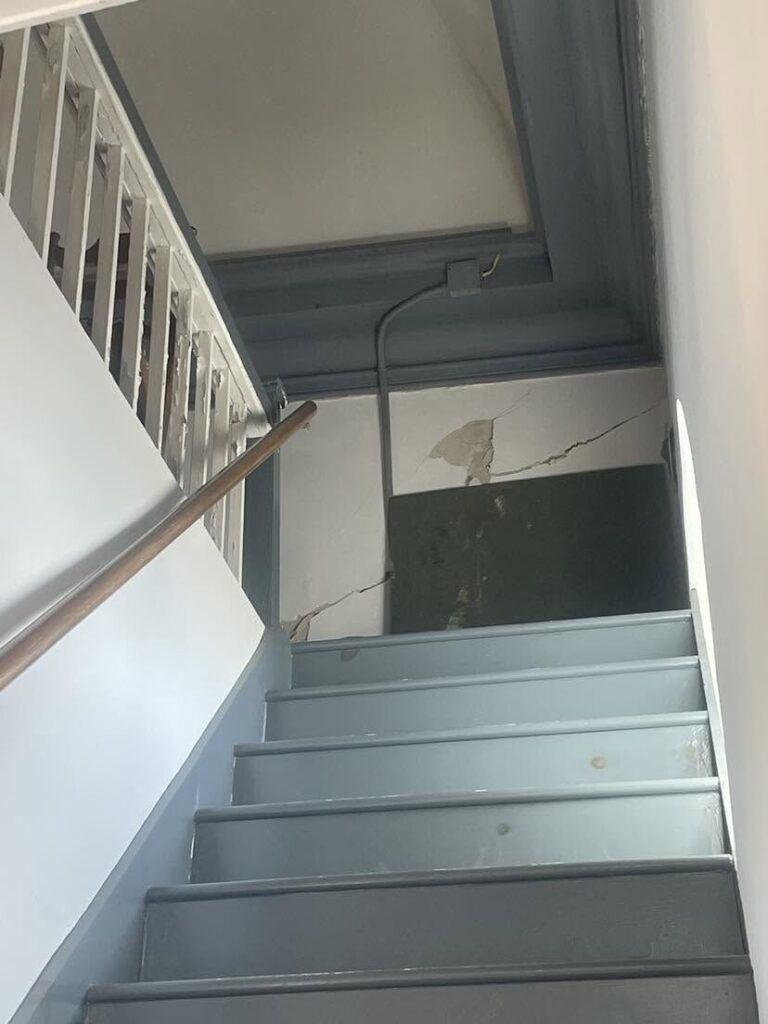 St. Stephen's Episcopal Church in St. Stephen South Carolina damage after truck struck the building