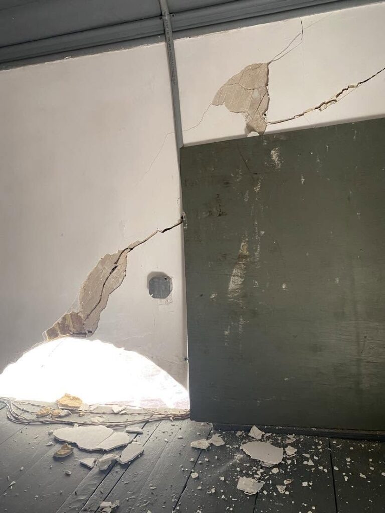 St. Stephen's Episcopal Church in St. Stephen South Carolina damage after truck struck the building